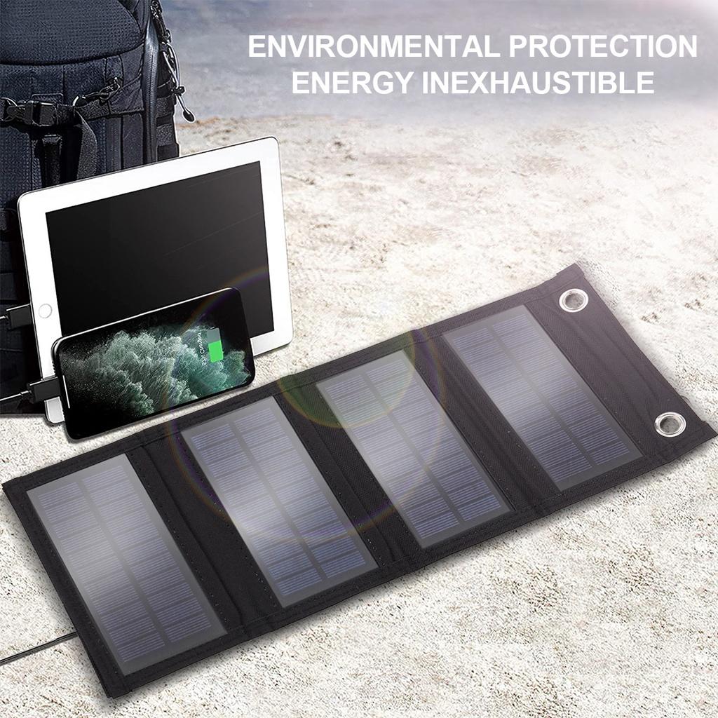 5V 100W/200W/300W USB Foldable Solar Panel Portable Flexible Small Waterproof Folding Solar Panels Cells For Mobile Phone Battery Charger Black
