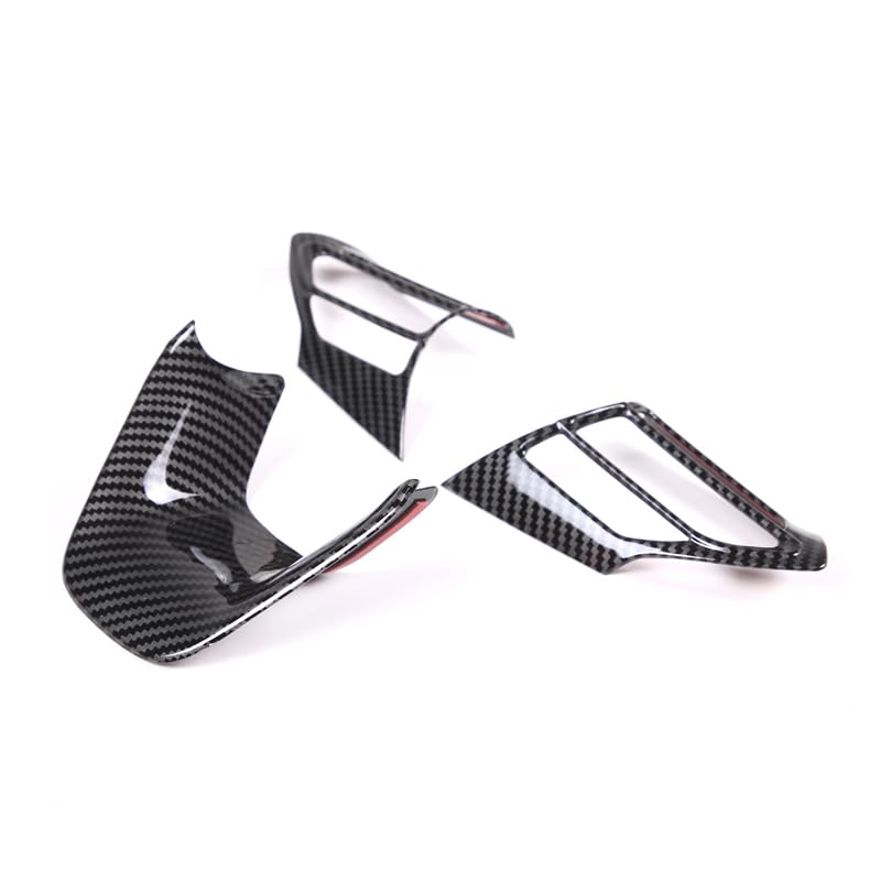 METYOUCAR Lenkrad-Tastenfeld-Abdeckung für Toyota Yaris Cross Innenraum-Lenkradschalter ABS Einfaches Custom Carbonfaser-Set Faser (10er-Serie