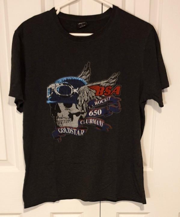 BSA ROCKET 650 GOLDSTAR Motorcycle BSA Merchandise TShirt Black Size Large. Unisex T-Shirt L