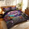 Jojos Bizarre Adventure Pattern Bedding Quilt Set Quilt Cover Pillowcase Home Birthday Gift(1 * Duvet Cover + 2 * Pillowcase, Without Core)