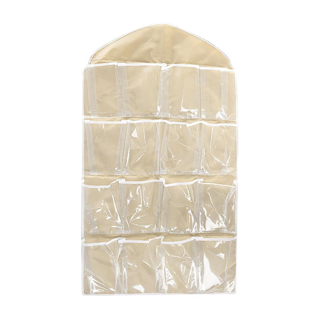 Clear Hanging Organizers Plastic Accessory Organizers Baby Shoes Organizers 16 Pockets Underwear Organizers