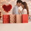 10Pcs Durable Kraft Paper Gift Bags Large Capacity with Handles Love Print Handbag Storage Bag Valentine Day Festival Supplies