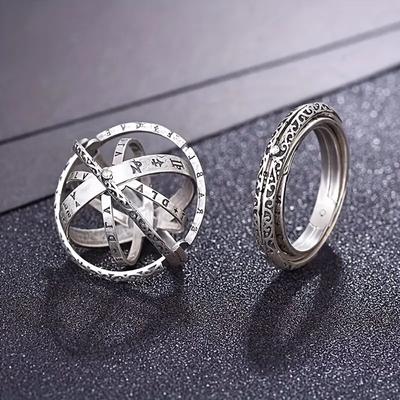 Astronomischer Ball-Modering, Retro-kugelförmiger Flipping-Transformationsuniversum-Ring, kreativer Paarring