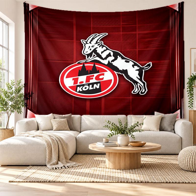 FC Köln Wall Tapestry, Soft Fabric Wall Hanging, Decorative Backdrop For Bedroom Home Wall Art