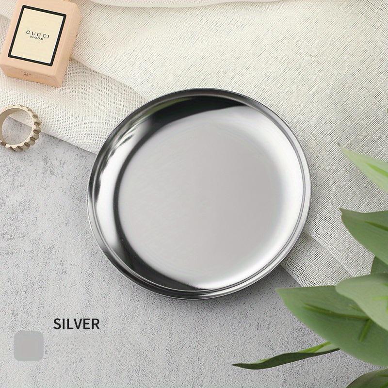 Light Luxury Style Metal Jewelry Tray Stainless Steel Storage Tray Dormitory Cosmetics Jewelry Plate Decoration