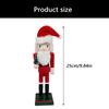 Natural Wood Christmas Santa Nutcrackers Soldier Figurine 25cm Tall Traditional Holiday Decors For Living Room Office