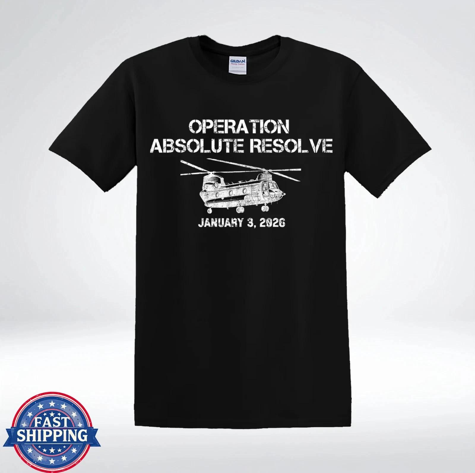 Operation Absolute Resolve Military Helicopter Graphic T-Shirt S