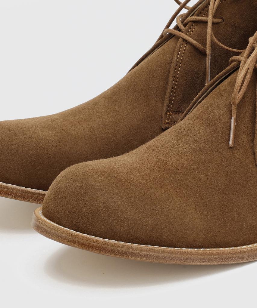 Firenze Atelier [Red Sole] Ankle Line Solid Chukka Boots 2700 [Mid Brown Suede]