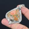 Daughters Day Sale Unakite Stone Flower Wife Pendant Jewelry 925 Sterling Silver