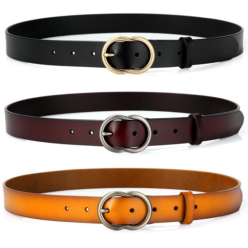 Wide Waist Seal Jeans Belt Ladies Leather Belt Cuckoo Simple Belt