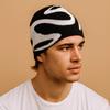Halloween Y2K Knitted Hat Streetwear Black White Pullover Cap Jacquard Woolen Hat  Outdoor