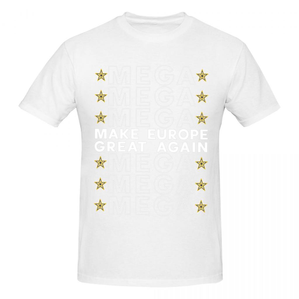 Unisex Mega Make Europe Great Again Fun T Shirt Vintage Cotton Crewneck Tshirt