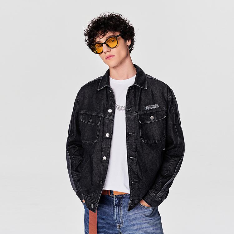 Lee Comfortable Classic Lapel Rider Denim Jacket Men jackets LMT008101100031A06357