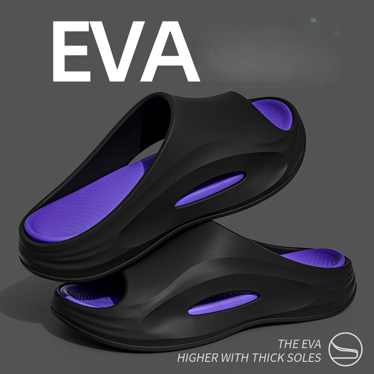 

Спортивные шлепанцы для мужчин для летней носки на открытом воздухе, повседневные, на толстой подошве, нескользящие, уличные прохладные шлепанцы для мужчин 44-45 фиолетовый