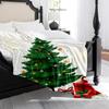 1 Stück Plüsch-Weihnachtsbaum Beflockte Decke - Weiche Ganzjahres-Sofa-Tagesdecke mit Grüner Tanne, Roten Ornamenten & Goldenen Sternen