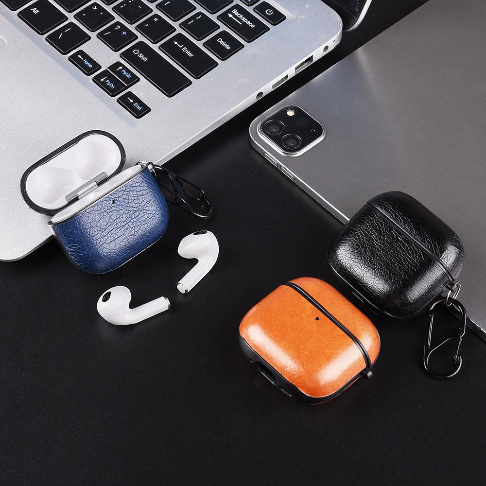 The new split leather earphone cover is suitable for AirPods 4 ordinary leather earphone cover anti-drop protective case