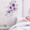 Aesthetic Purple Floral Butterfly Wall Stickers, French Countryside Self-Adhesive Decor for Room Background Wall Decoration
