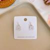 Strawberry Pink Crystal Flower Earrings for Women - 925 Silver Needle, High-End, Small Fresh Design