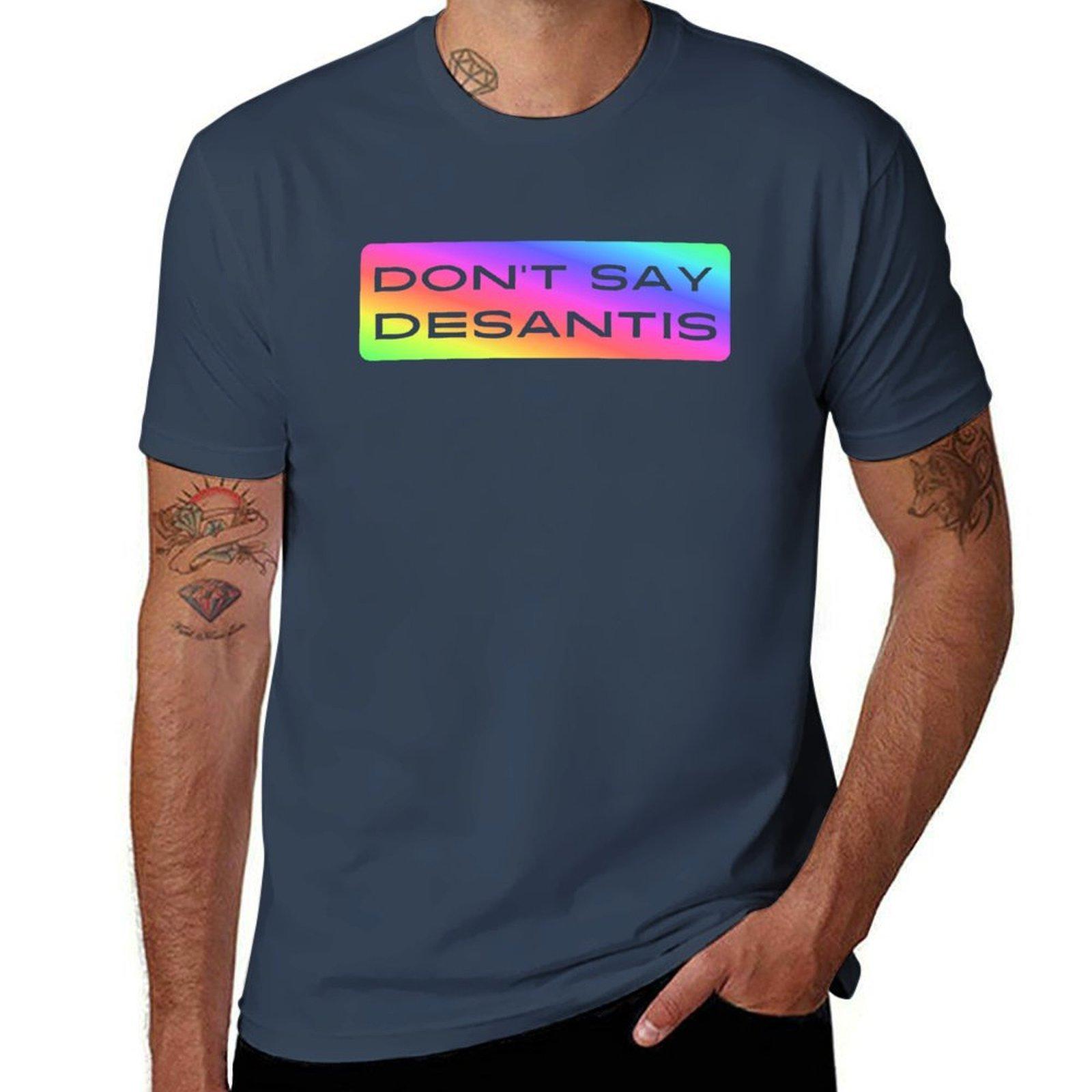 Dont Say DeSantis Ron DeSantis SUCKS RAINBOW TShirt Large Size Casual Short Sleeve Top S