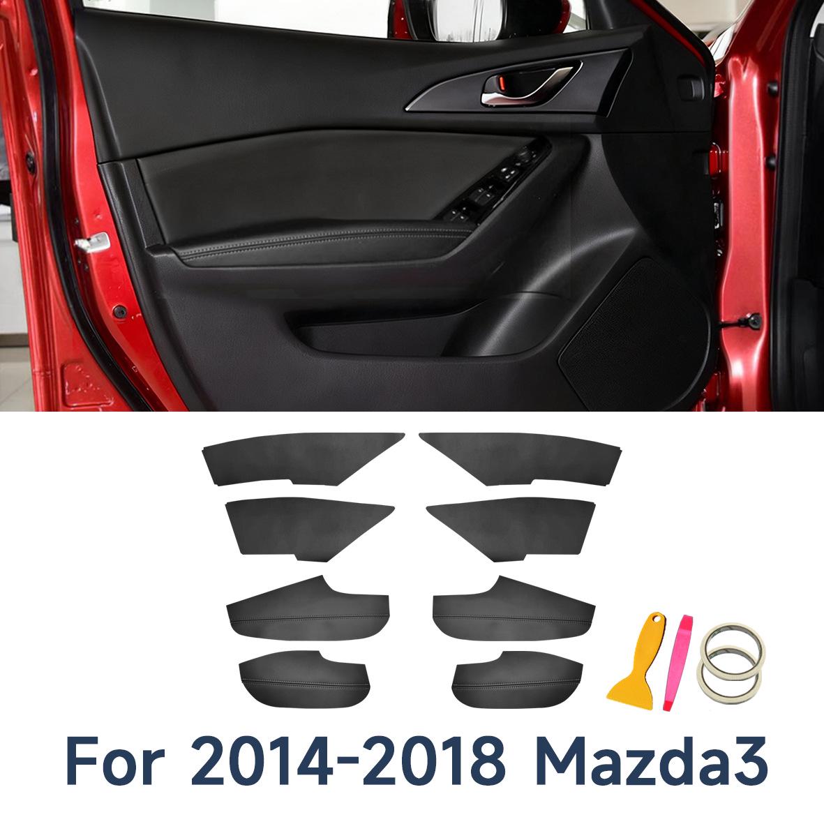 

Mazda3 2014-2019 Leather Door Panel & Handle Interior Renovation Kit Red Leather with Red Stitching