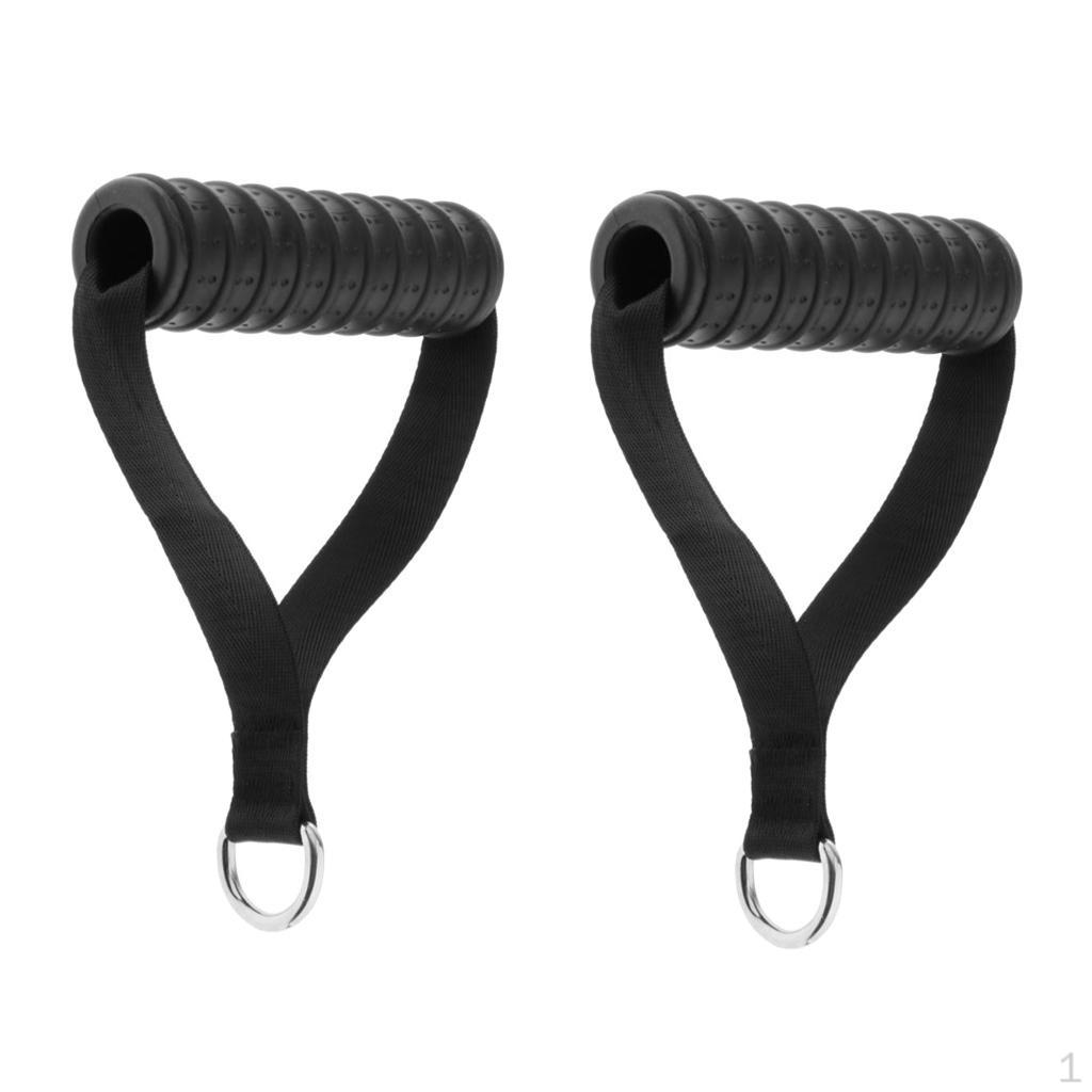 1 Pair Strong Pulley Handles Resistance Bands Cable Machine Grips Heavy Duty Comfortable Exercise