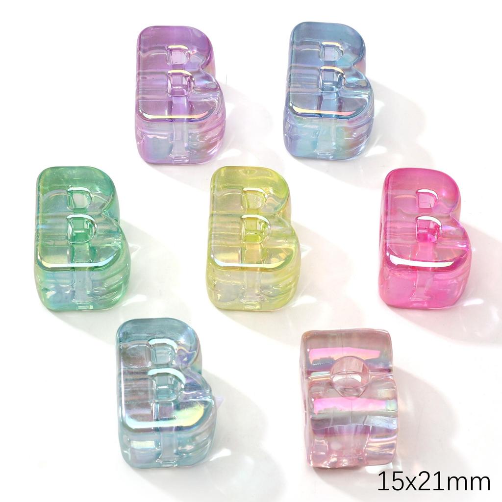 5 Stück Acrylperlen Regenbogen Sonnenschein Buchstabenperle für DIY Halskette Armband Ohrringe Schmuckherstellung Bastelzubehör
