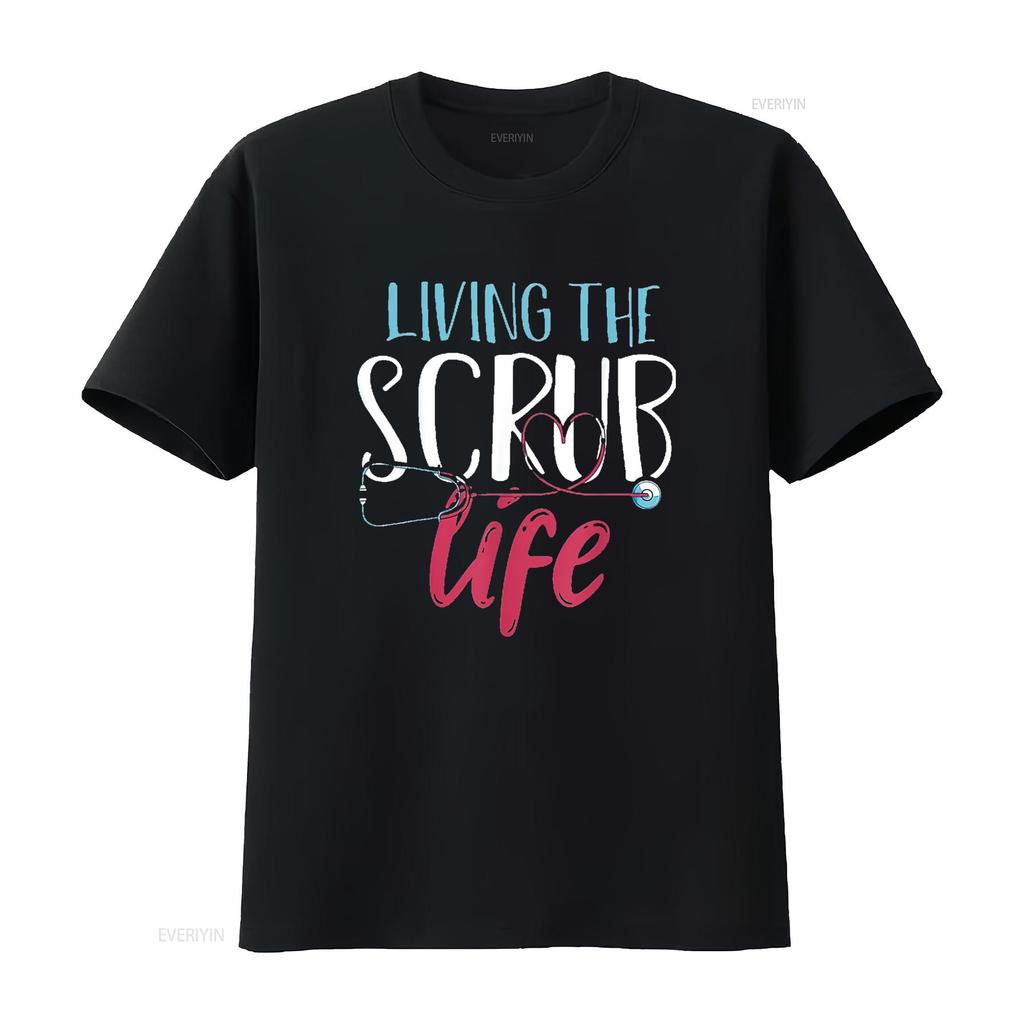 Womens Hospital Healthcare Stethoscope Nursing Scrub Life Nurse T Shirt Black 2X Large vintage Washed designer clothes Casual