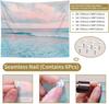 Pink Sky Tapestry, Teal Sea Ocean with Pink Cloud Wall Tapestry for Bedroom, Pastel Nature Landscape Wall Hanging Tapestry Wall