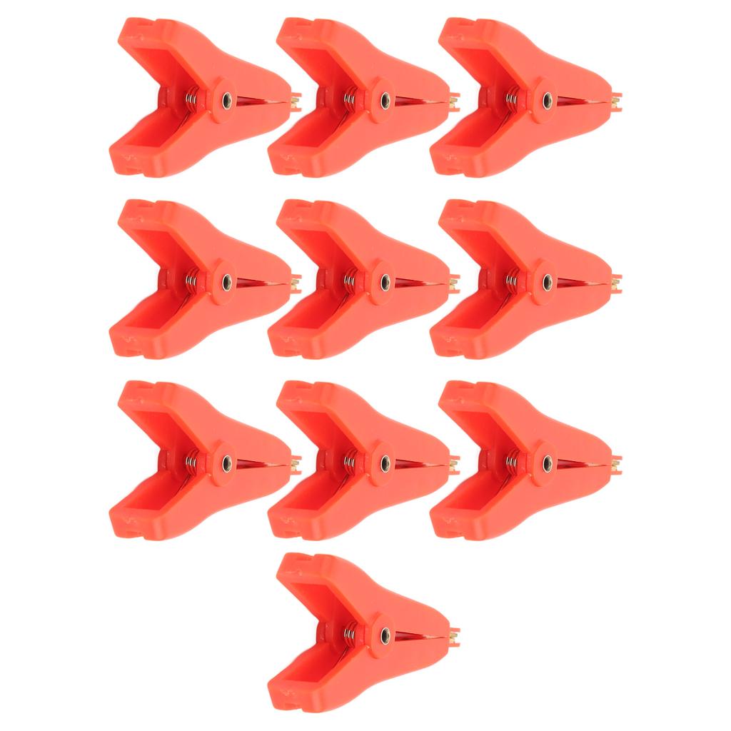 10Pcs Crocodile Clip Positive Negative Test Gold Plated Brass Connector 25mm Opening J.60043