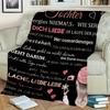 Vintage German Quote Soft Flannel Throw Blanket for Daughter, All Seasons Knitted Polyester Mother's Love Letter Pattern