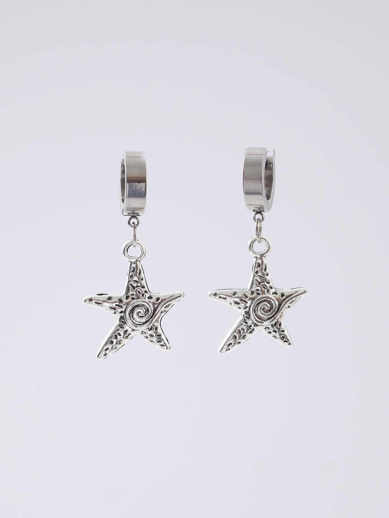 

Европейские и американские готические серьги-звездочки из нержавеющей стали