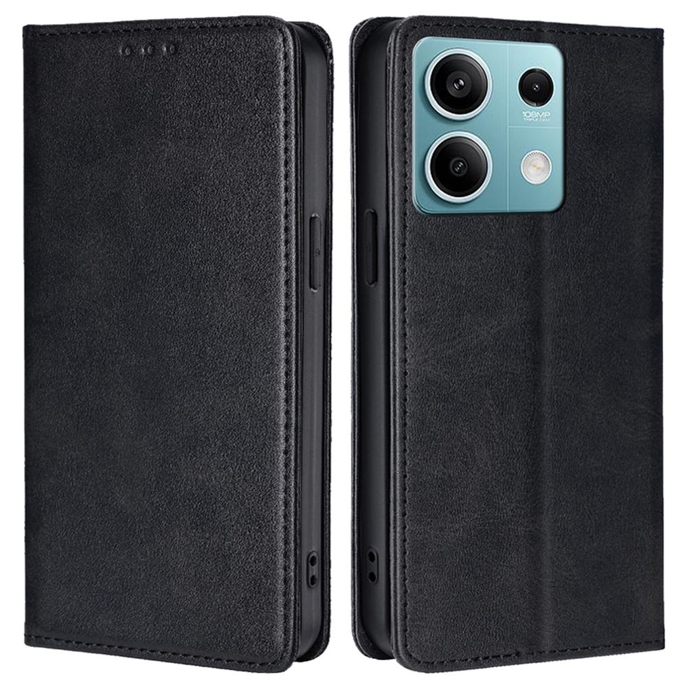 For Xiaomi Redmi Note 13 4G Case PU Leather Stand Magnetic Closure Flip Phone Cover Wallet