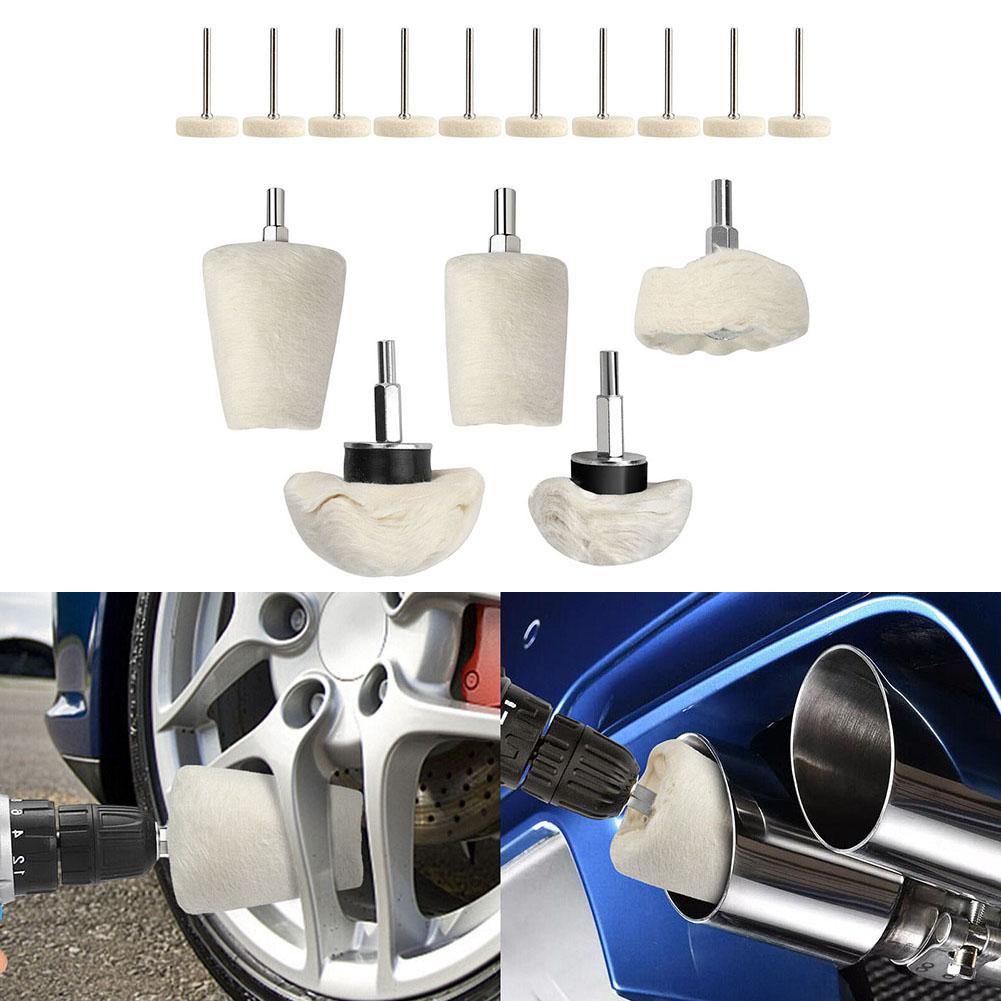 Wool Wheel Buffing Pad Drill Kit Replacement Polishing Cloth Wheel Polishing Grinding 15pcs Set Accessories Practical