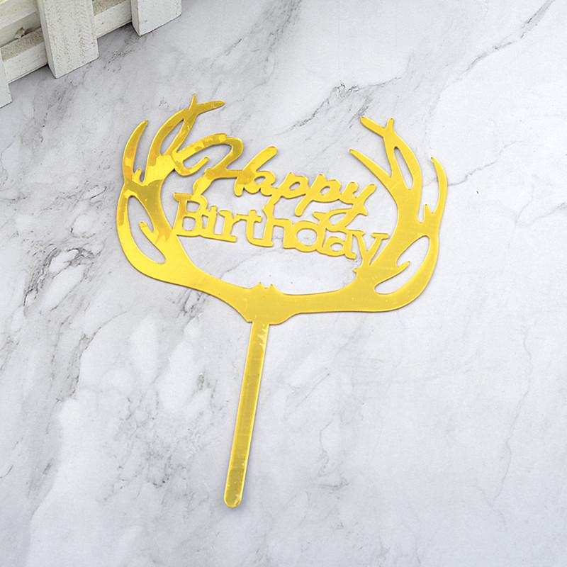 Gold & Black Mirrored Acrylic Cake Topper