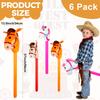 6 Pieces 40 Inch Inflatable Stick Horse Colorful Balloon Pony For Christmas Balloon Horse Birthday Party Supplies Pony Stick For