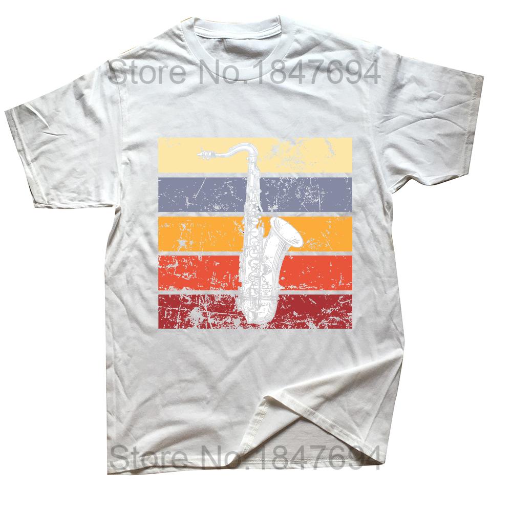Saksofon Retro Klasyczny Saksofonista Muzyka Jazzowa Koszulki Graficzne Streetwear Krótki Rękaw Prezenty Urodzinowe Letni Styl T-shirt Męski