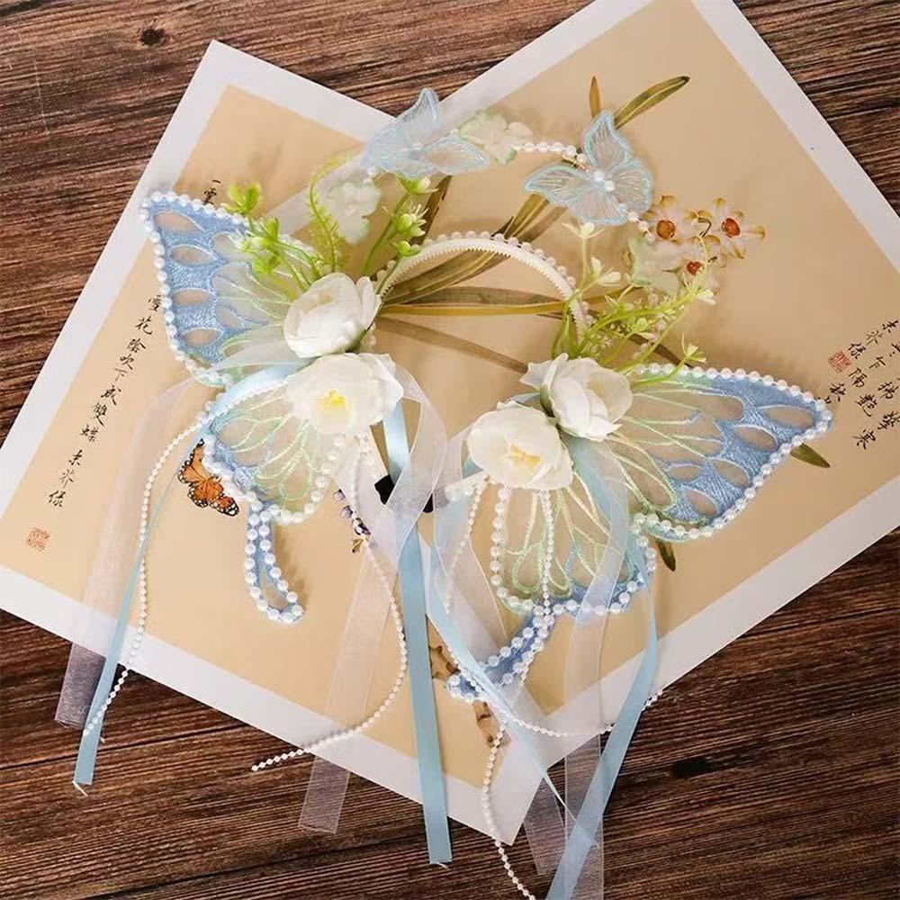 Kawaii Butterfly Fairy Hair Hoop Sweet Elf Ear Headband Princess Headband Flower Headband  Party