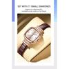 POEDAGAR Fashion Square Ladies Wristwatch Waterproof Leather Luxury Diamond Quartz Woman Watch Elegant Casual Watches