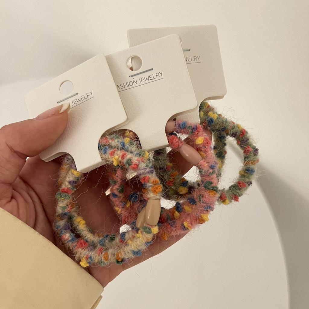 Candy Multicolored Wool Is Wound Around The Hair Band, with A Girlish Heart Hair Tie and A Female Forest-tied Hair Band