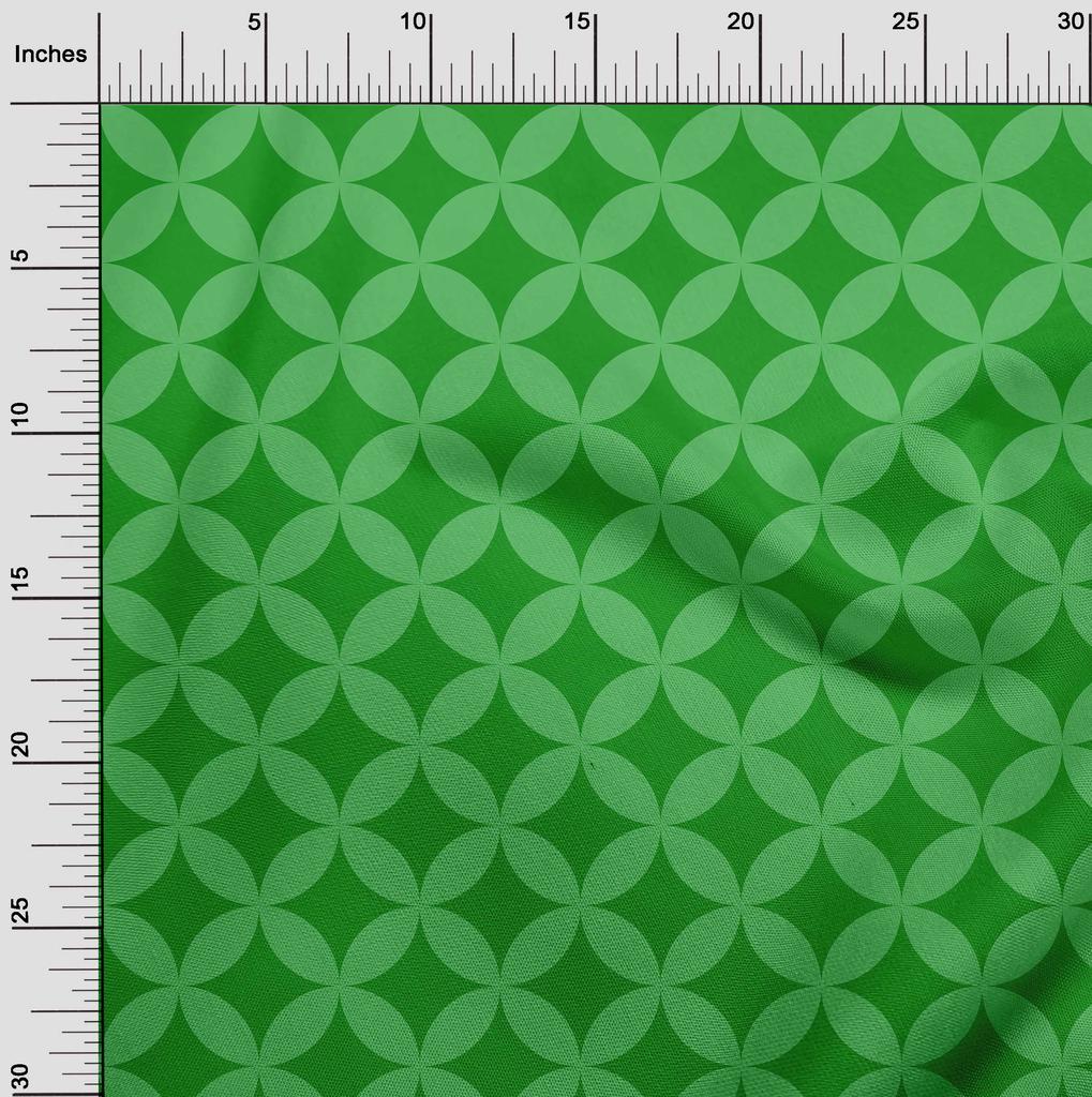 oneOone Georgette Viscose Green Fabric Geometric  Sewing Material Print Fabric By The Yard 42 Inch