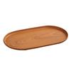 ZISIZ Faux Wood Grain Oval Plastic Serving Tray