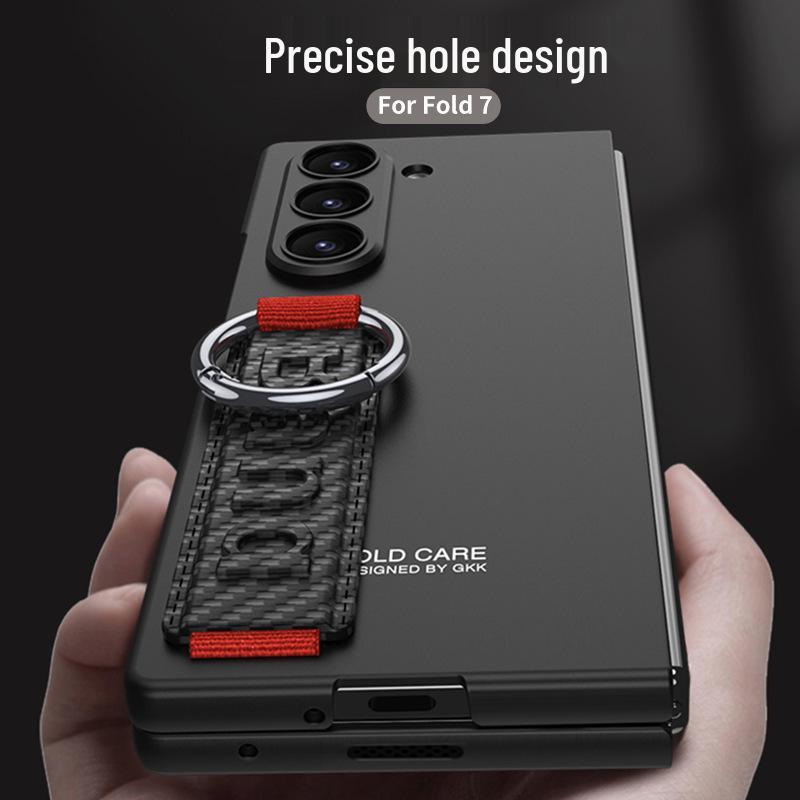 Cross-border Z FOLD7 Phone Case with Precise Camera Hole & Elastic Wrist Strap, Integrated Film, & Shell Protection