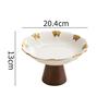 Ceramics High Footed Dessert Plate Cake Stand Display Stand Fruit Plate Pastry Plates Sushi Plates Dim Sum Dish Fruit Bowl Tray