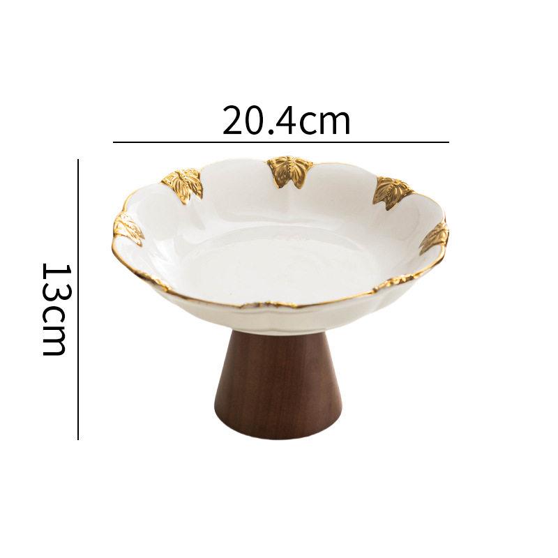 Ceramics High Footed Dessert Plate Cake Stand Display Stand Fruit Plate Pastry Plates Sushi Plates Dim Sum Dish Fruit Bowl Tray