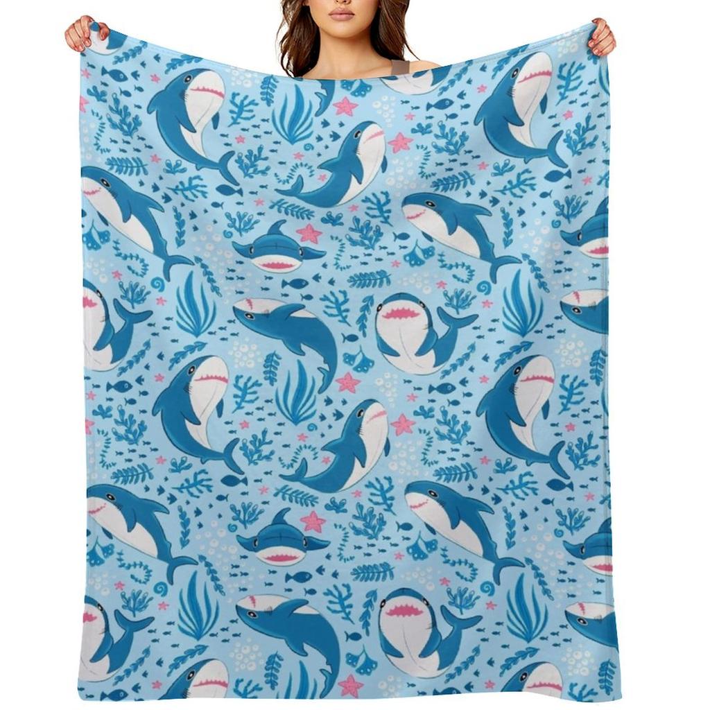 Blahaj Hai Überwurfdecke Bettwäsche Für Babybett Modisches lustiges Geschenk Decken