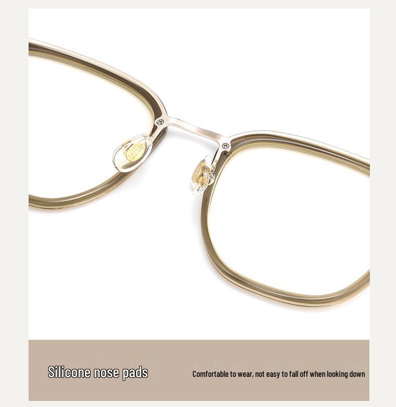 Danyang Fashion Tea-Colored Women's Large Face Myopia Pure Titanium Eyeglass Frame F15838L