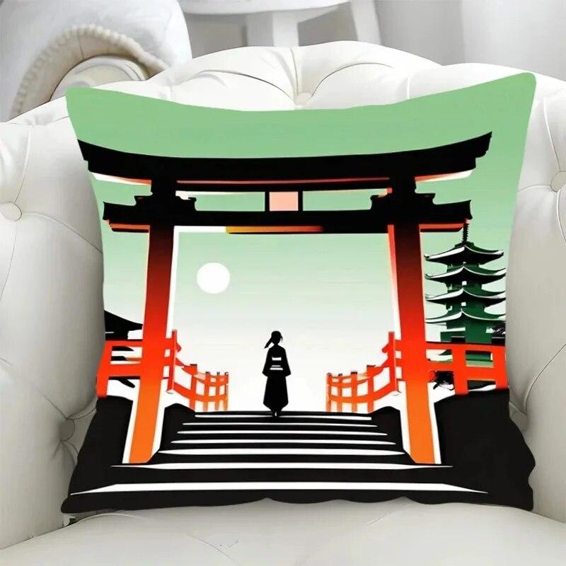 Car Living Room Sofa Cushion Cover Simple Couple Character Scene Pillow Cover Luxury Home Decoration Pillow Cover