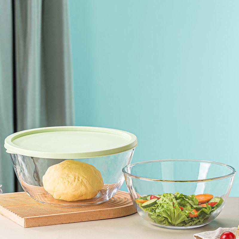 Large High-Temp Resistant Non-Stick Transparent Borosilicate Glass Salad & Mixing Bowl