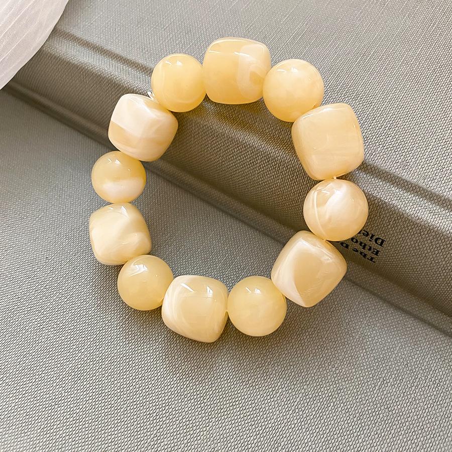 Acrylic Irregular Square Round Beaded Bracelet for Women Simple Korean Hand Accessories