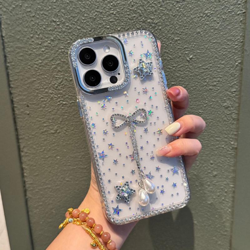 Luxury Rhinestone 3D Star Bowknot Case for iPhone 17Pro Max/15Pro 17 Air